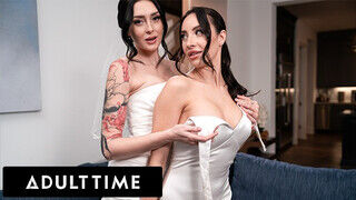 ADULT TIME - Érzéki, romantikus legelső légyott a friss leszbi feleségek, Charlotte Sins és Melissa Stratton között szexvideo